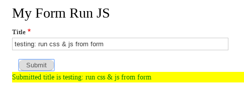Run CSS & JS from form screenshot