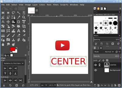 How to center object in Gimp
