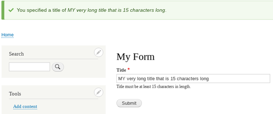 Simple input form in Drupal8