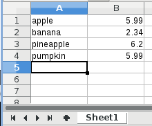 Content in Excel file