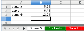Content of Excel file