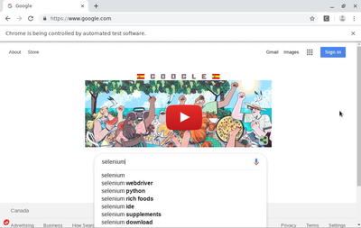 Video showing Selenium select autocomplete