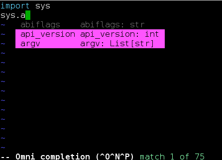 Python autocompletion in action