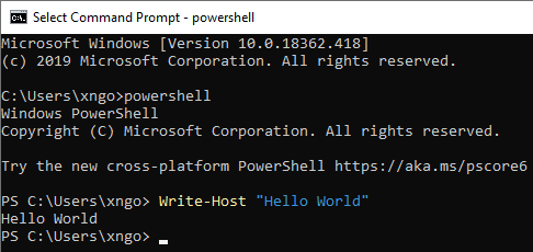 PowerShell - Hello World - Output