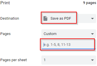 Google Chrome - Print - Save as PDF