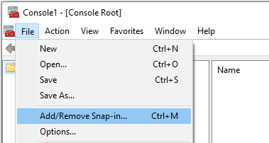 MS Management Console - Add/Remove Snap-in