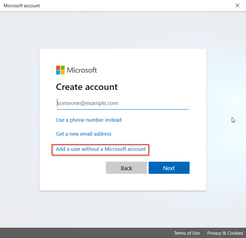 MS Windows - Create a user with non-Microsoft account - 03