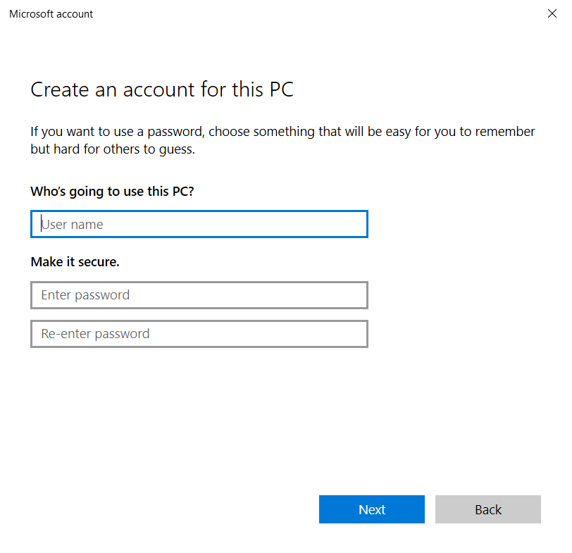 MS Windows - Create a user with non-Microsoft account - 04